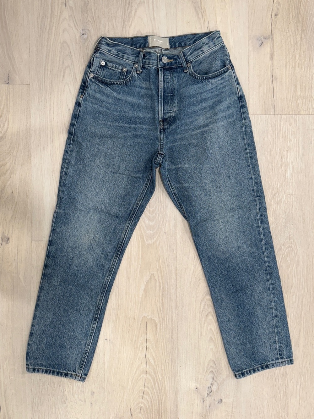 Everlane Mid-Rise Cropped Cheeky Blue Jeans